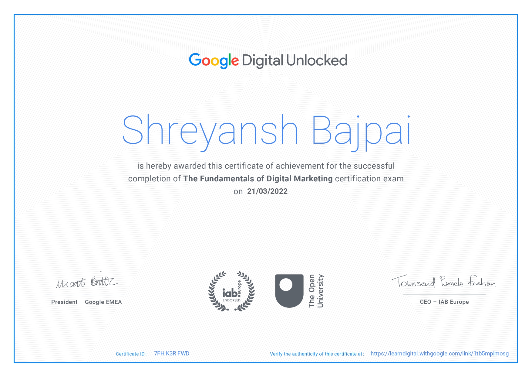 google digital certificate